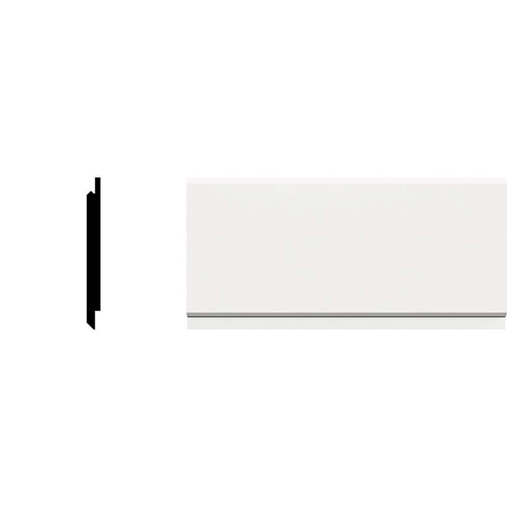 White PVC Shiplap Nickel Gap Baseboard Moulding 96"