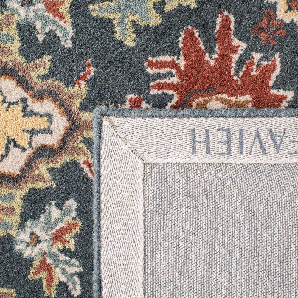 Handmade Round Tufted Dark Green Wool Area Rug