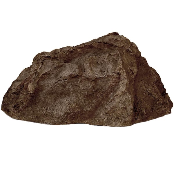 Backyard X-Scapes 13 in. H x 28 in. W x 30 in. L Large Fiberglass Artificial Rock Well Pump Cover for Landscaping in Desert Brown