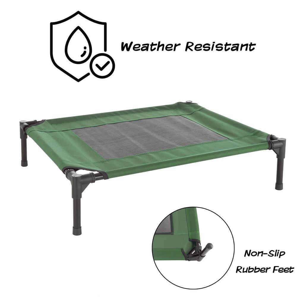 Medium Green Elevated Waterproof Outdoor Pet Bed