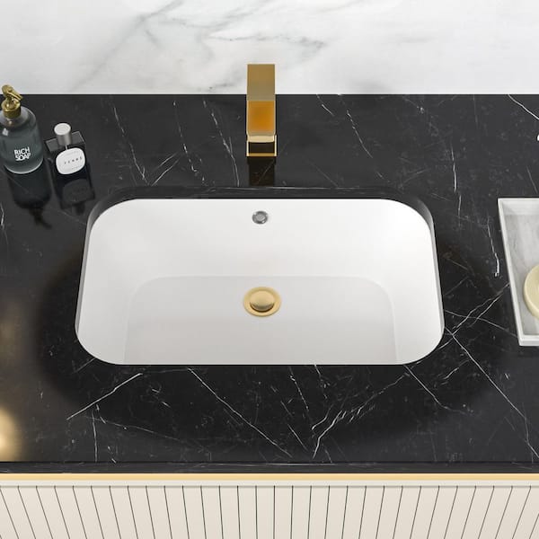 LORDEAR 22 in. x 15 in. Rectangular Bathroom Undermount Single Bowl Vessel Sink in White