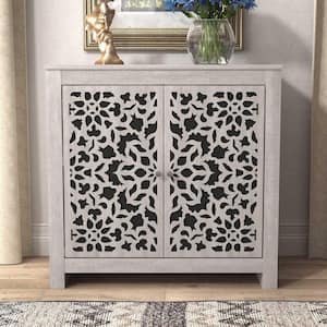 Culbreath Dusty Gray Oak Accent Cabinet with 2 Doors