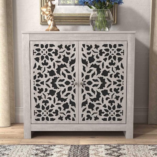 GALANO Culbreath Dusty Gray Oak Accent Cabinet with 2 Doors