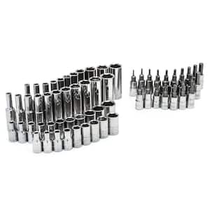 1/4 in. Drive SAE and Metric Socket and Bit Set with Ratchet and Rails (70-Piece)