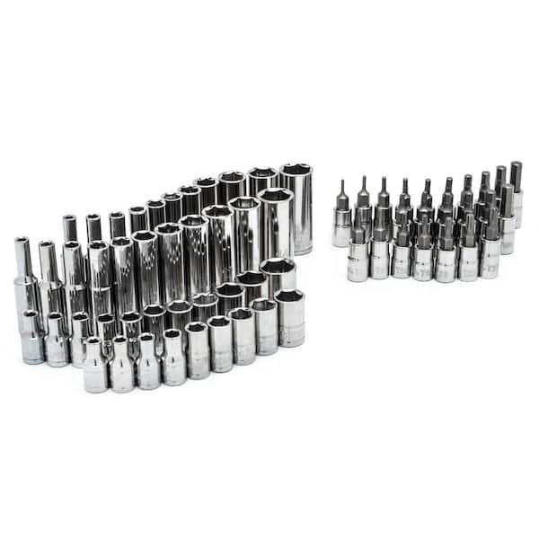 Husky 1/4 in. Drive SAE and Metric Socket Set (66-Piece)