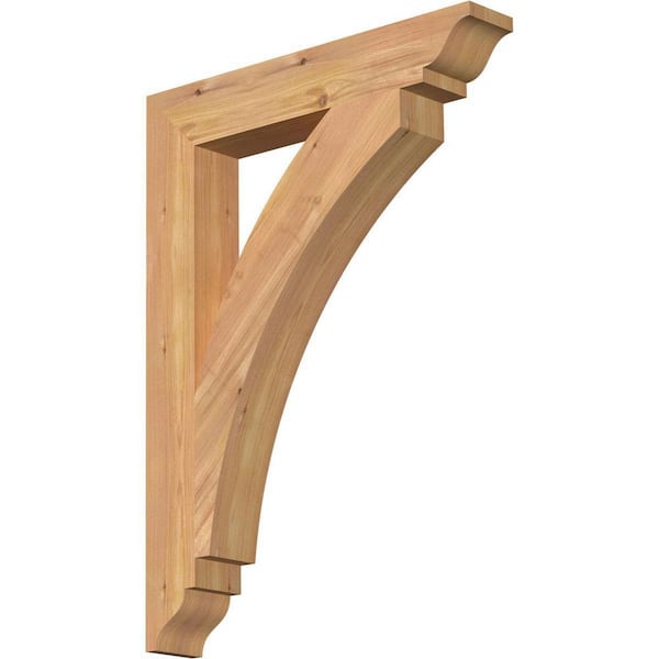 Ekena Millwork 3.5 in. x 30 in. x 22 in. Western Red Cedar Thorton Traditional Smooth Bracket