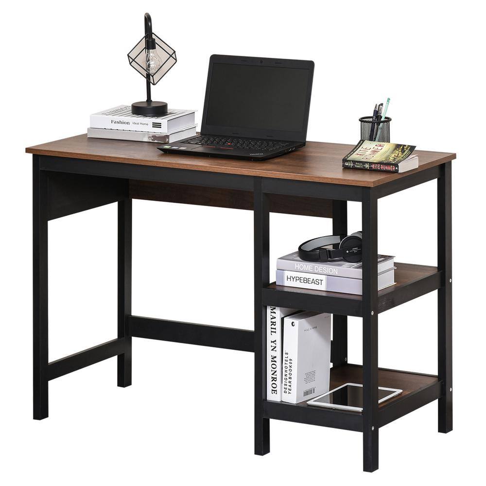 43.25 in. Retangular Black Computer Writing Desk with 2Level