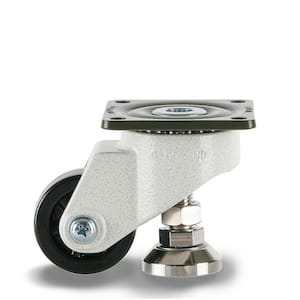 GDL 2-1/2 in. Nylon Swivel Iconic Ivory Plate Mounted Leveling Caster with 1100 lb. Load Rating