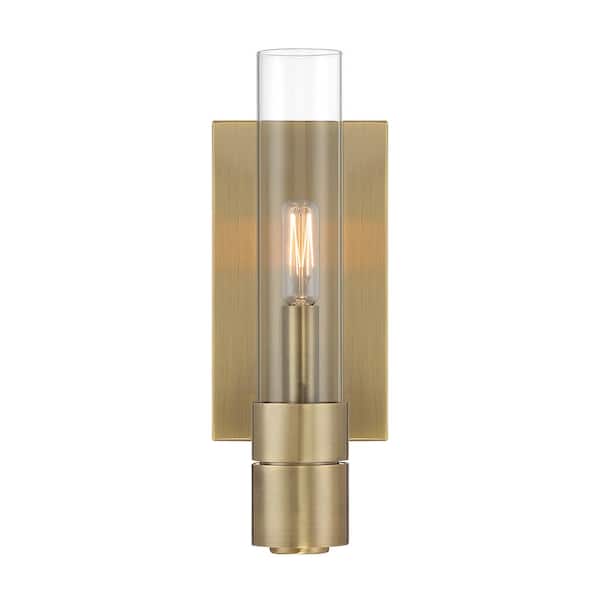 NORWELL Rohe 4 in. 1 Light Aged Brass Wall Sconce