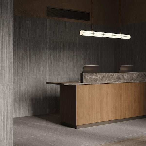 Vitaria Pleated Antracite Gray 23.77 in. x 47.55 in. Textured Matte Porcelain Wall Tile (15.7 sq. ft. / Case)