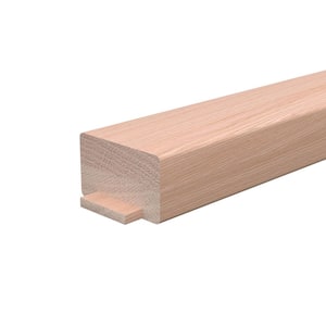 Stair Parts 2-5/8 in. x 1-9/16 in. Unfinished Plowed Red Oak Handrail