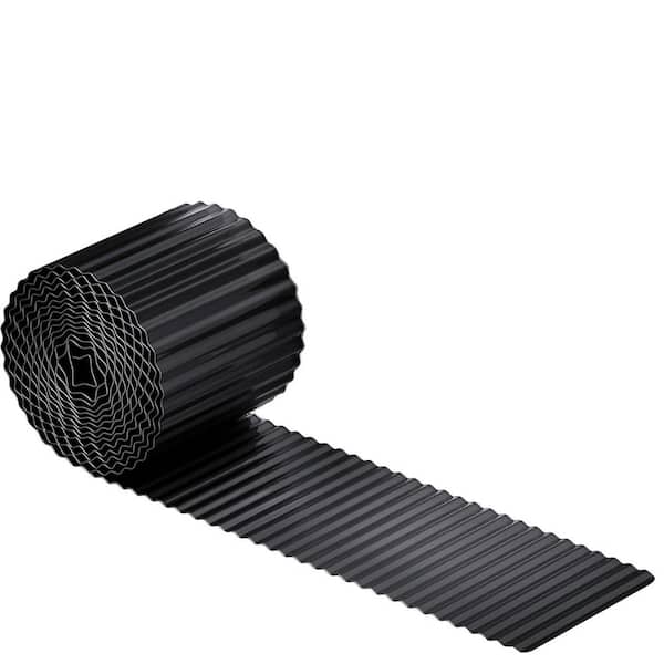 6 in. x 20 ft. Black Corrugated Metal Garden Edging for Lawn and Flower Beds