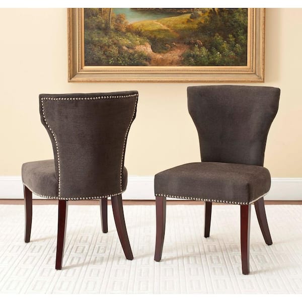 SAFAVIEH Ryan Bark/Cherry Mahogany Cotton Blend Side Chair (Set of 2)