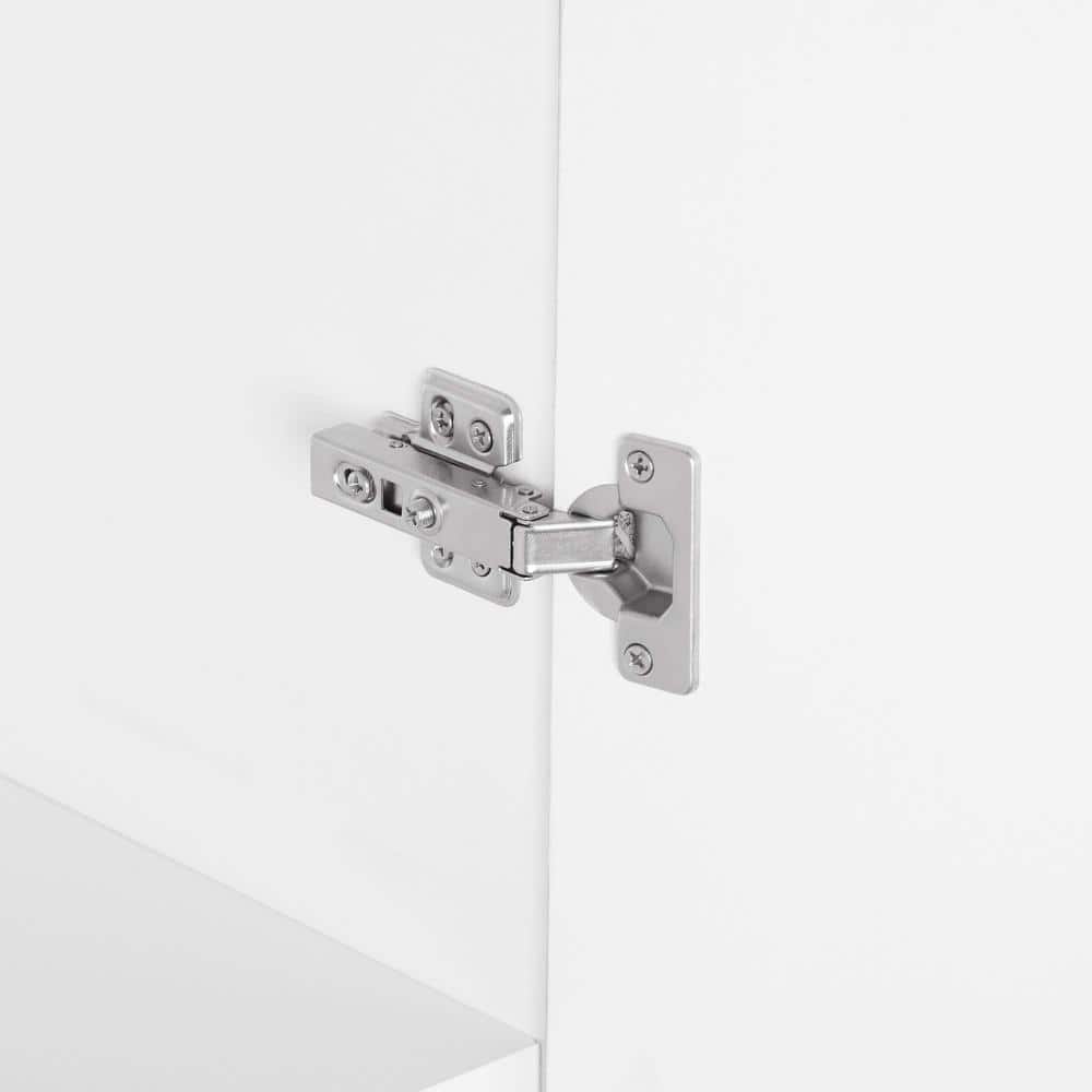 White MDF Freestanding Wardrobe Closet with Black Handles