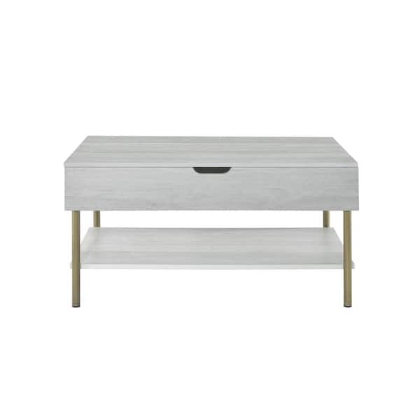 Steve Silver Whitman 36 in. Weathered White Rectangle Cocktail/Coffee Table with Lift Top