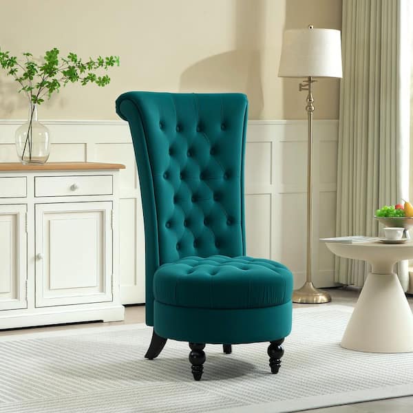 HOMCOM Retro High Back Armless Royal Accent Chair, Fabric