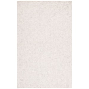 Micro-Loop Light Grey/Ivory 5 ft. x 8 ft. Striped Solid Color Area Rug