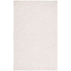 Micro-Loop Light Grey/Ivory 6 ft. x 9 ft. Striped Solid Color Area Rug