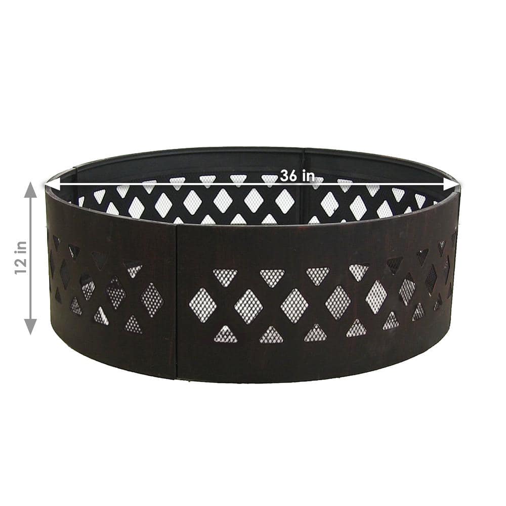 36" Bronze Crossweave Steel Wood Burning Fire Pit Ring
