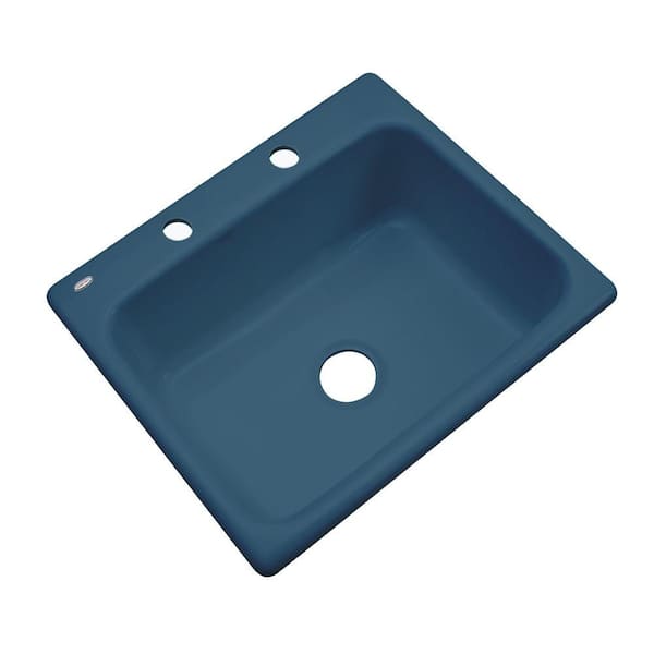 Thermocast Inverness Drop-In Acrylic 25 in. 2-Hole Single Basin Kitchen Sink in Rhapsody Blue