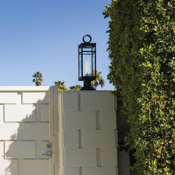 Porter 1-Light Aged Zinc Outdoor Post Mount Light
