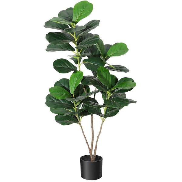 Garvee 4 ft. Artificial Ficus Lyrata Plants Trees In Pot, Tall Fiddle Leaf Fig Trees for Indoor Outdoor Decor