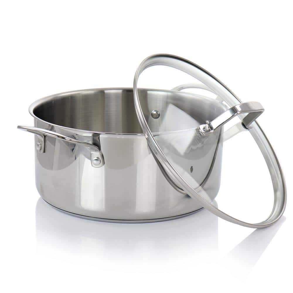5 Quart Stainless Steel Dutch Oven with Vented Glass Lid