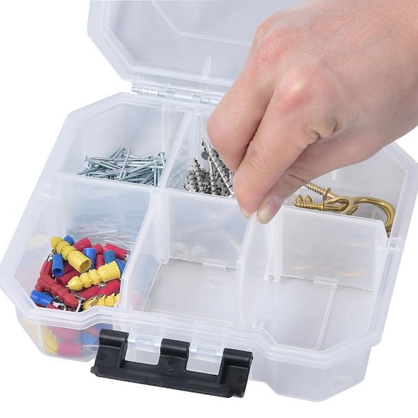 Husky 25-Compartments Small Parts Organizer Storage Bin Set, Clear