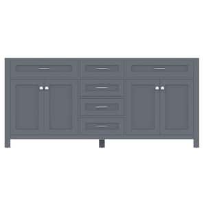 Norwalk 71 in. W x 21.5 in. D x 33.45 in. H Bath Vanity Cabinet without Top in Gray