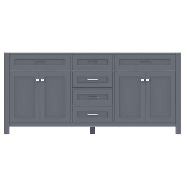 Alya Bath Norwalk 71 in. W x 21.5 in. D x 33.45 in. H Bath Vanity Cabinet without Top in Gray