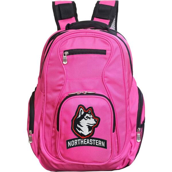 Denco NCAA Northeastern Huskies 19 in. Pink Laptop Backpack CLNEL704