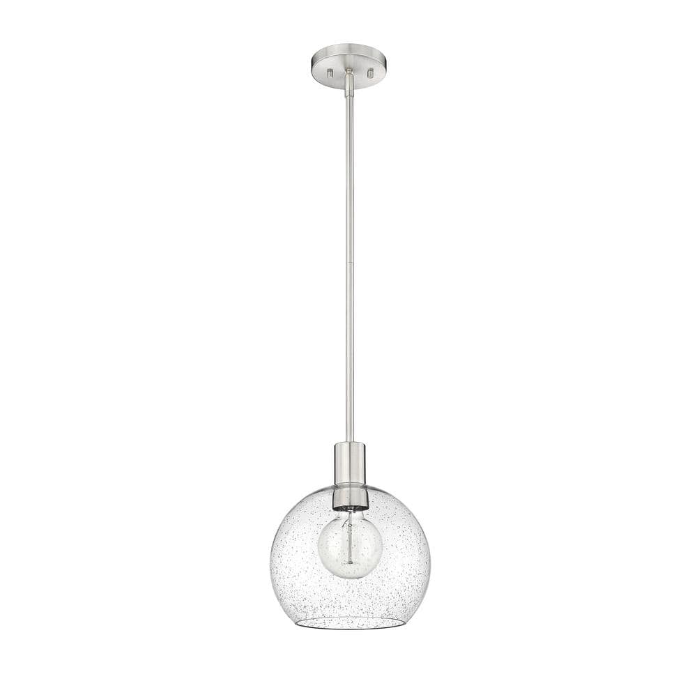 Mid-Century Modern Sleek Brushed Nickel Globe Pendant Light