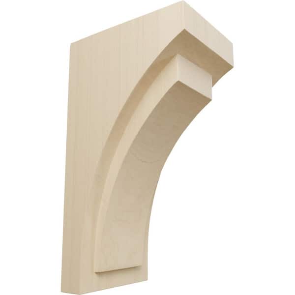 Ekena Millwork 5 in. x 12 in. x 6-3/4 in. Rubberwood Large Felix Wood Corbel