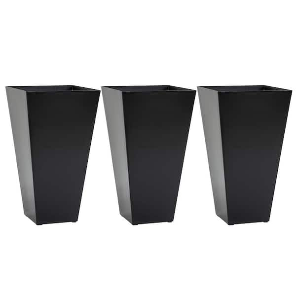 Outsunny Black Plastic Tall Plastic Planters Outdoor and Indoor Plastic ...
