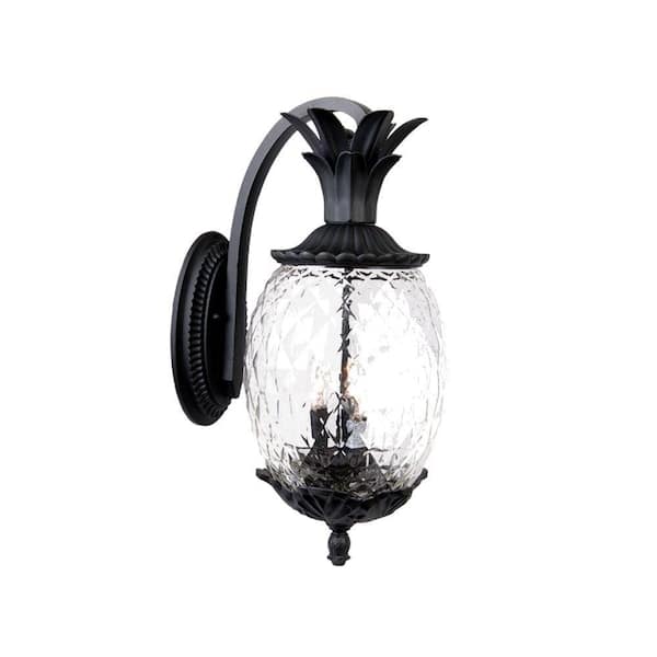 Acclaim Lighting Lanai Collection 3-Light Matte Black Outdoor Wall Lantern Sconce