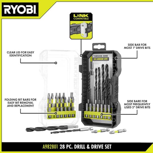 Black Oxide Impact Drill and Drive Drill Bit Set (28-Piece)
