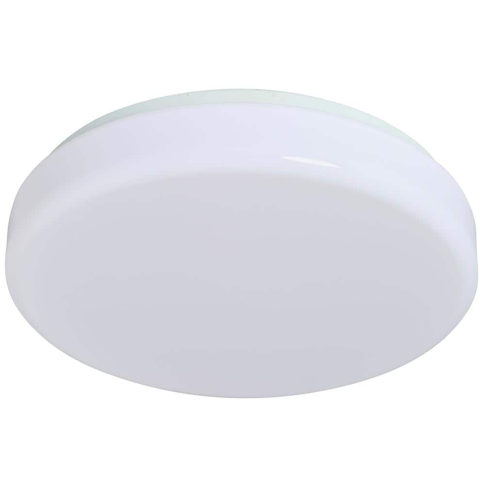 Drum 11 in. 1-Light White LED Flush Mount Ceiling Fixture 3000K