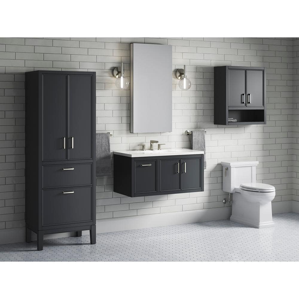 Winnow 36-Inch Slate Gray Painted MDF Bathroom Vanity with Quartz Top