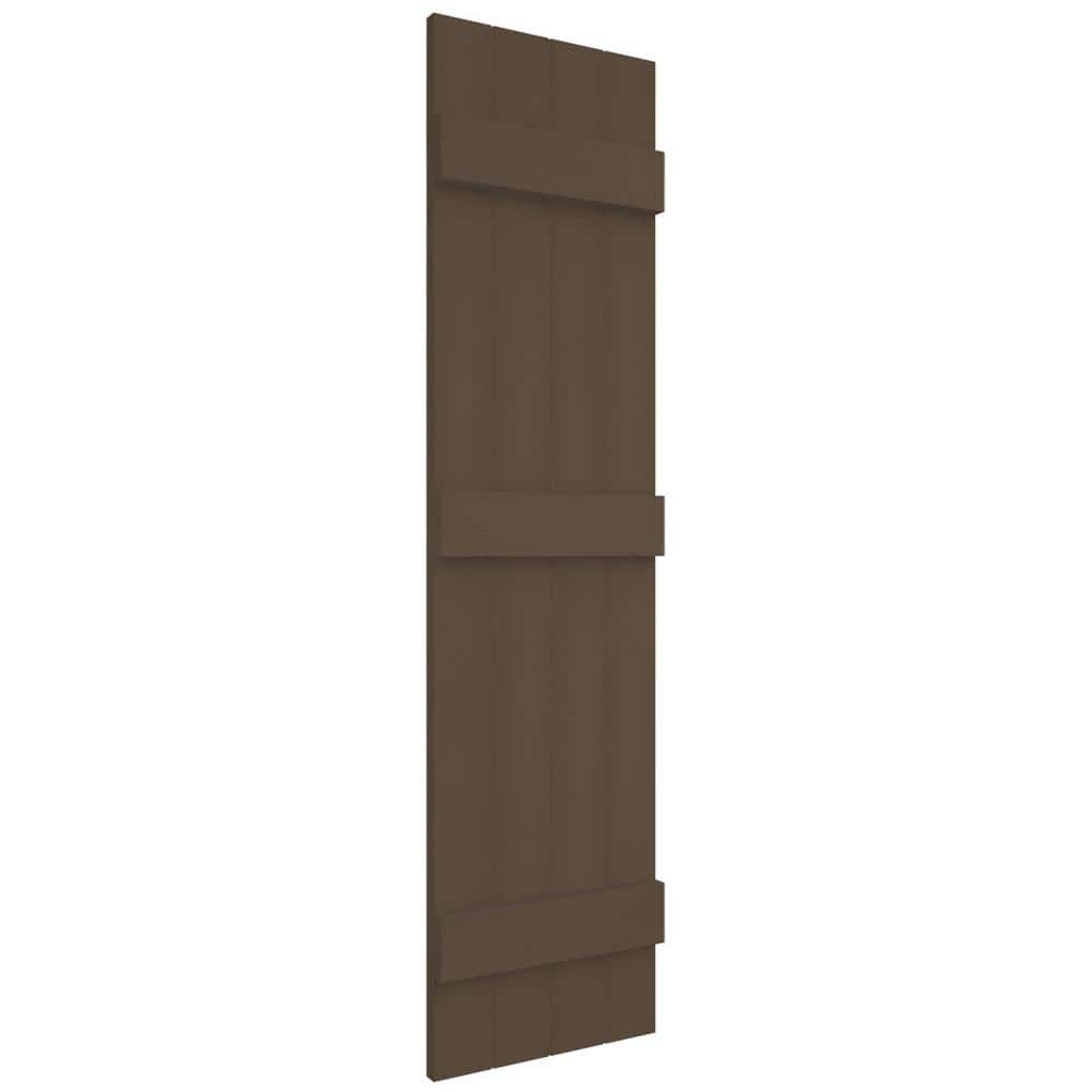 French Roast Vinyl Board and Batten Decorative Shutters, 14" x 63"