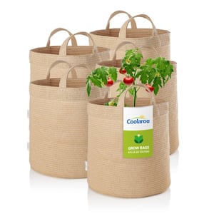 10 Gal. Desert Sand Fabric Planting Garden Grow Bags with Handles Planter Pot (5-Pack)