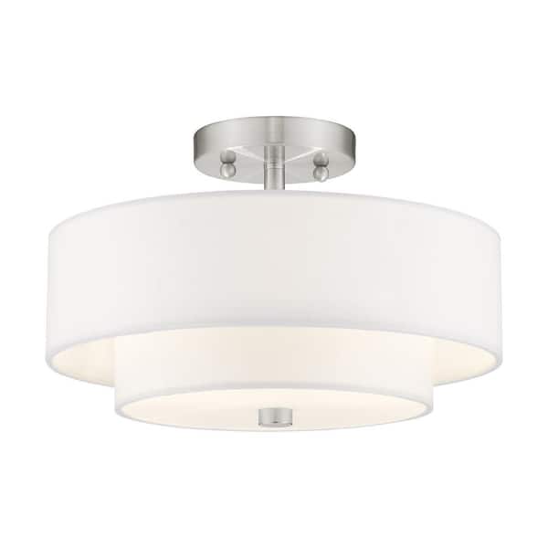 Claremont 2-Light Brushed Nickel Flush Mount