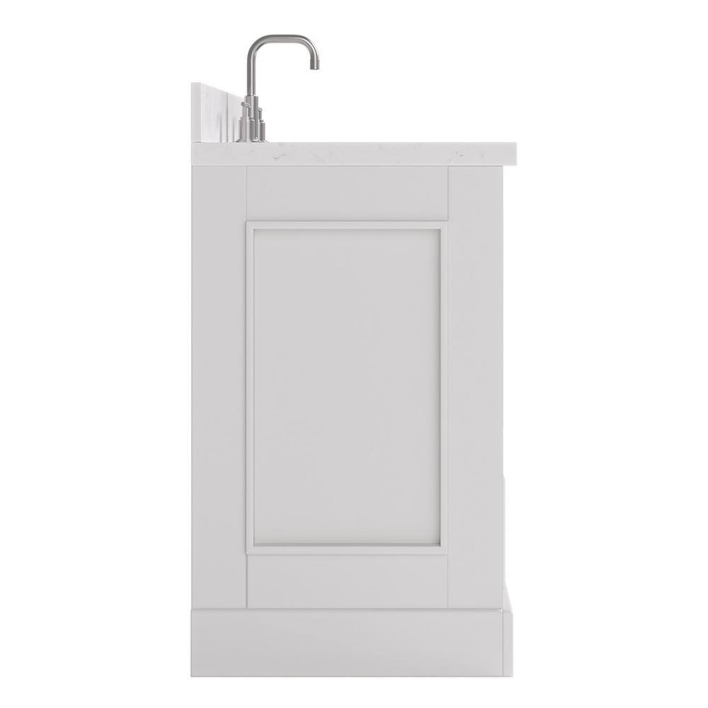 Stafford White Solid Wood Single Sink Freestanding Vanity with Quartz Top