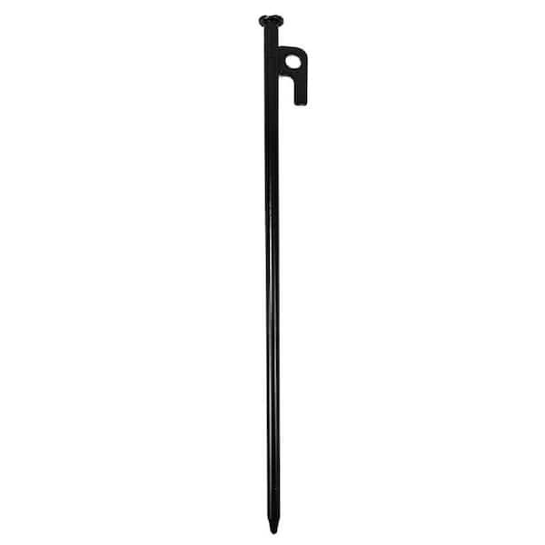 Wellco 0.59 in. x 11.8 in. Black Camping Stake (8-Pack)