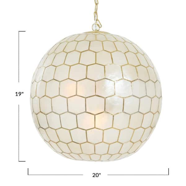 Storied Home Simone 60-Watt 1 Light Gold Globe Pendant 20 in