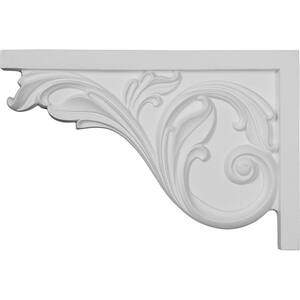 3/4 in. x 11-3/4 in. x 7-3/4 in. Polyurethane Left Large Acanthus Stair Bracket Moulding