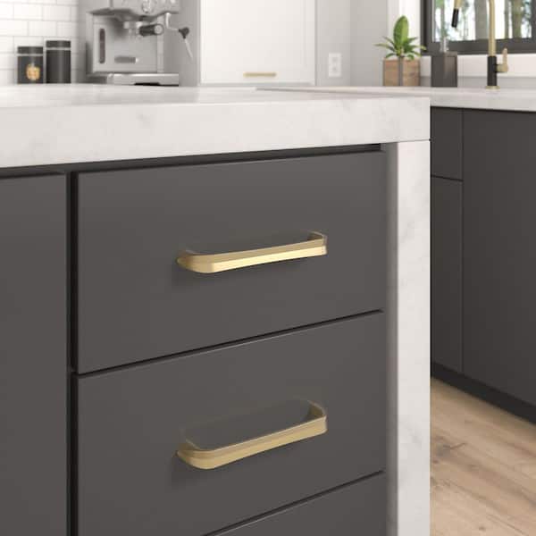 Avila Collection 5-1/16 in. (128 mm) Modern Champagne Bronze Curved Cabinet Arch Pull