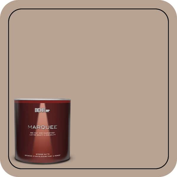 BEHR MARQUEE 1 Qt. #N190-4 Rugged Tan One-Coat Hide Matte Interior Paint & Primer