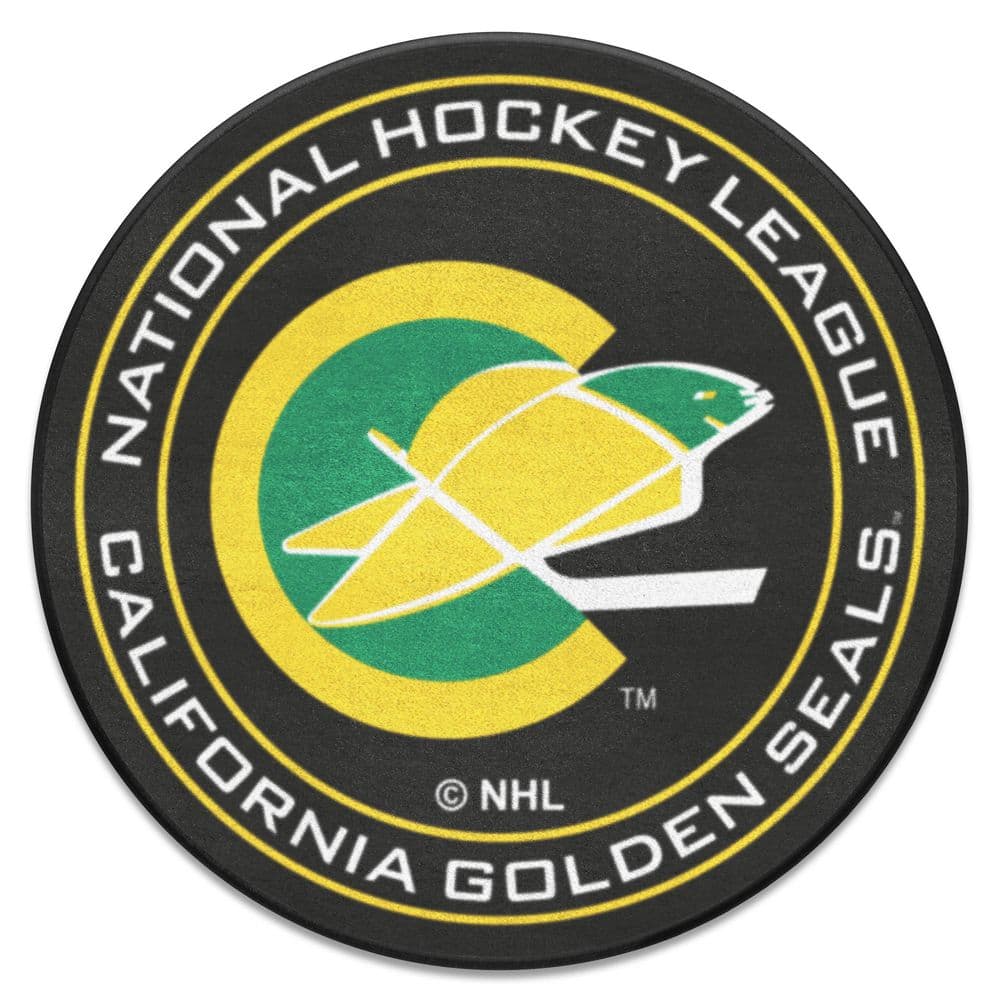 FANMATS NHL Retro California Golden Seals Black 2 ft. Round Hockey