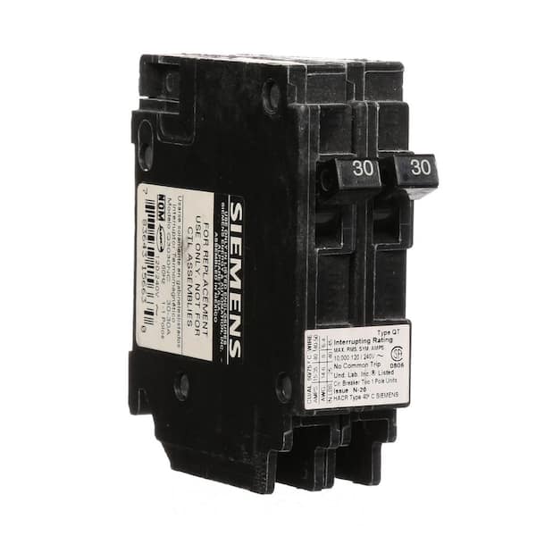 Siemens Two 30 Amp Single-Pole Circuit Breaker Non-Current Limiting