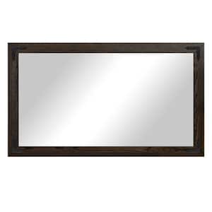 (33 in. W x 58 in. H) Ebony Hardwood Rectangle Mirror with Decorative Corner Bracket